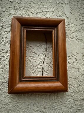 Vintage thick small wooden frame will hold 3”x4” photo